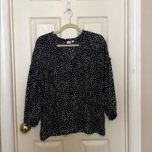 Navy floral print GAP blouse L